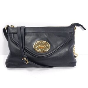 Emma Fox Leather Crossbody Bag Black Designer Handbag Small Purse Multi Pockets